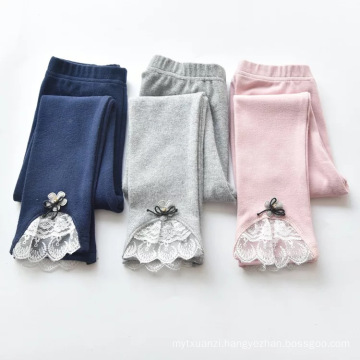 2018 New arrival fashion kids flower lace pants children's trousers and pants baby girls comfortable tight pants